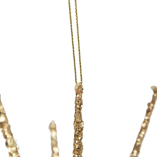 12" Shimmering Gold Glitter Starburst Christmas Ornament